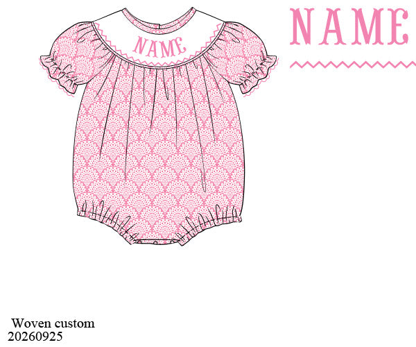 Personalized Smock - Pink Floral Bubble