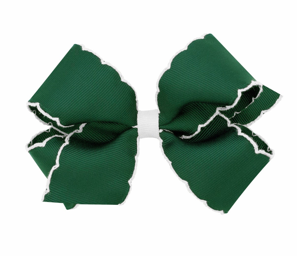Medium Moonstitch Bow - Green w/ White