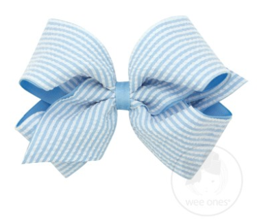 LARGE SEERSUCKER BOW - BLUE - Made by McNamara