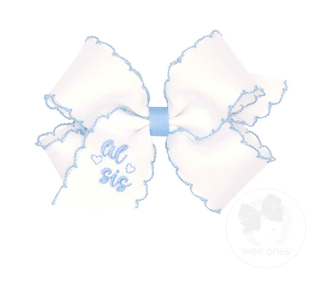 Medium moonstitch bow - Lil Sis (Blue) - George & Co.