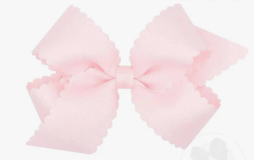Medium scalloped bow - Pink