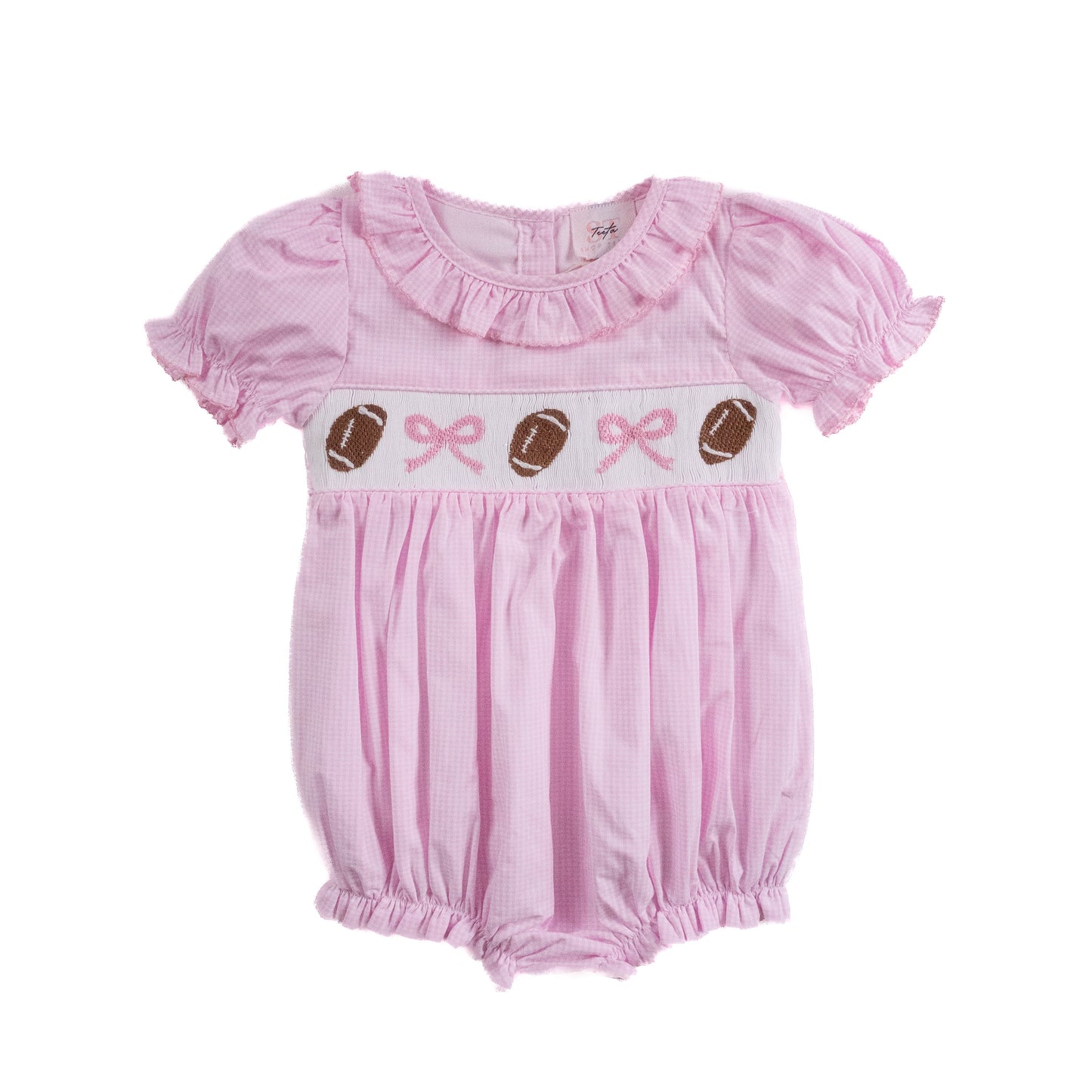 Football Pink Gingham - Allison Bubble