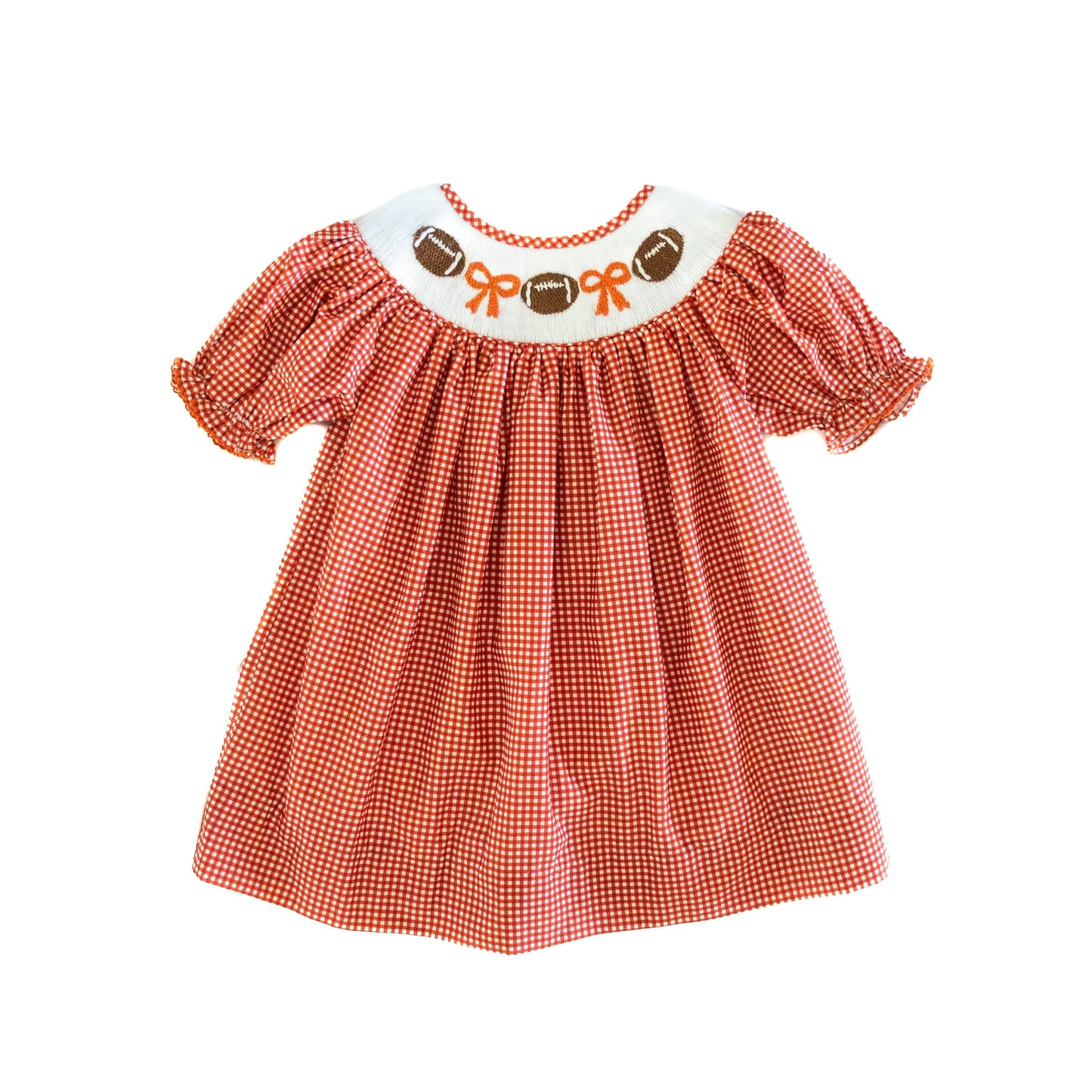 Burnt Orange Gingham Football - Kate Dress