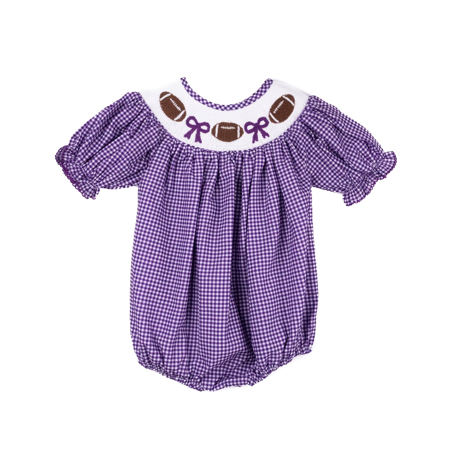 Purple Gingham Football - Hallie Bubble