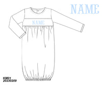 PERSONALIZED WHITE/BLUE GOWN PRE-ORDER