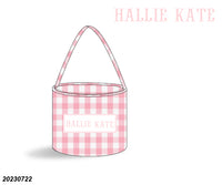 PERSONALIZED PINK CHECK EASTER BASKET PRE-ORDER