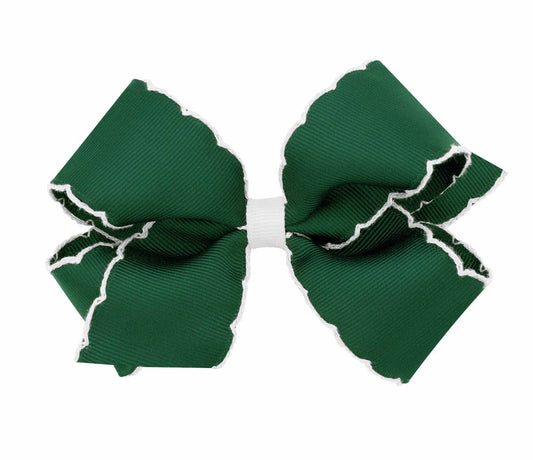 King Moonstitch Bow - Green w/ white