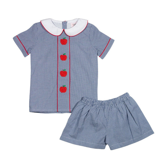 Navy Apple Short Set