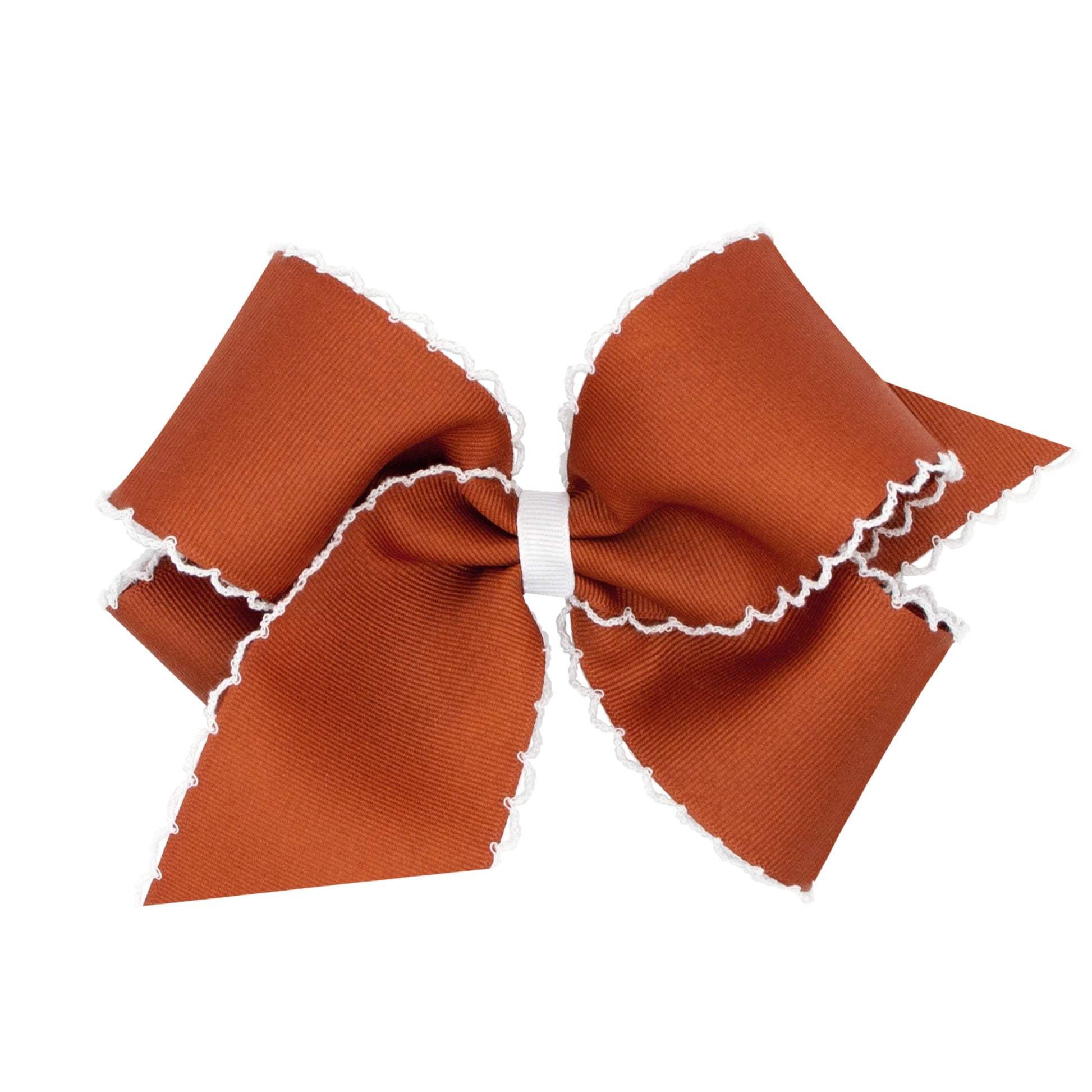 King Grosgrain Bow With Moonstitch Edge - Burnt Orange - George & Co.