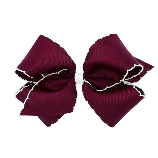 Medium moonstitch bow - Maroon - George & Co.