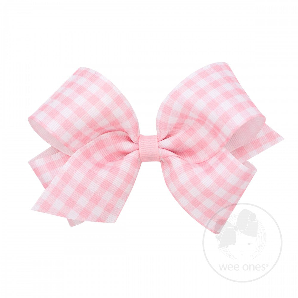 LARGE GINGHAM BOW - PINK - Made by McNamara