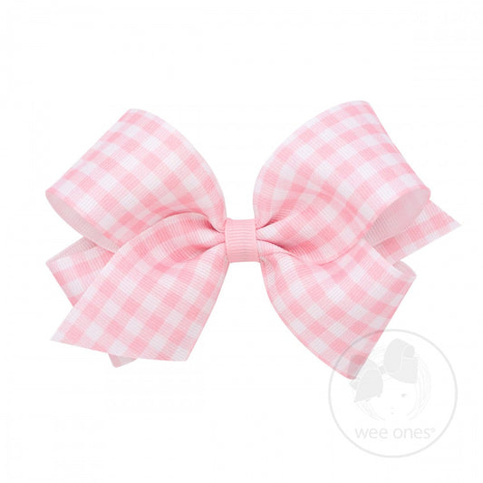 LARGE GINGHAM BOW - PINK - Made by McNamara
