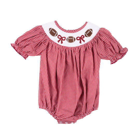 Crimson Gingham Football - Hallie Bubble
