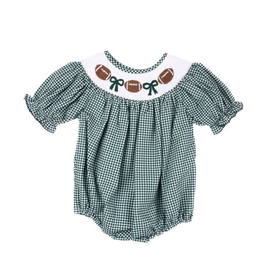 Green Gingham Football - Hallie Bubble
