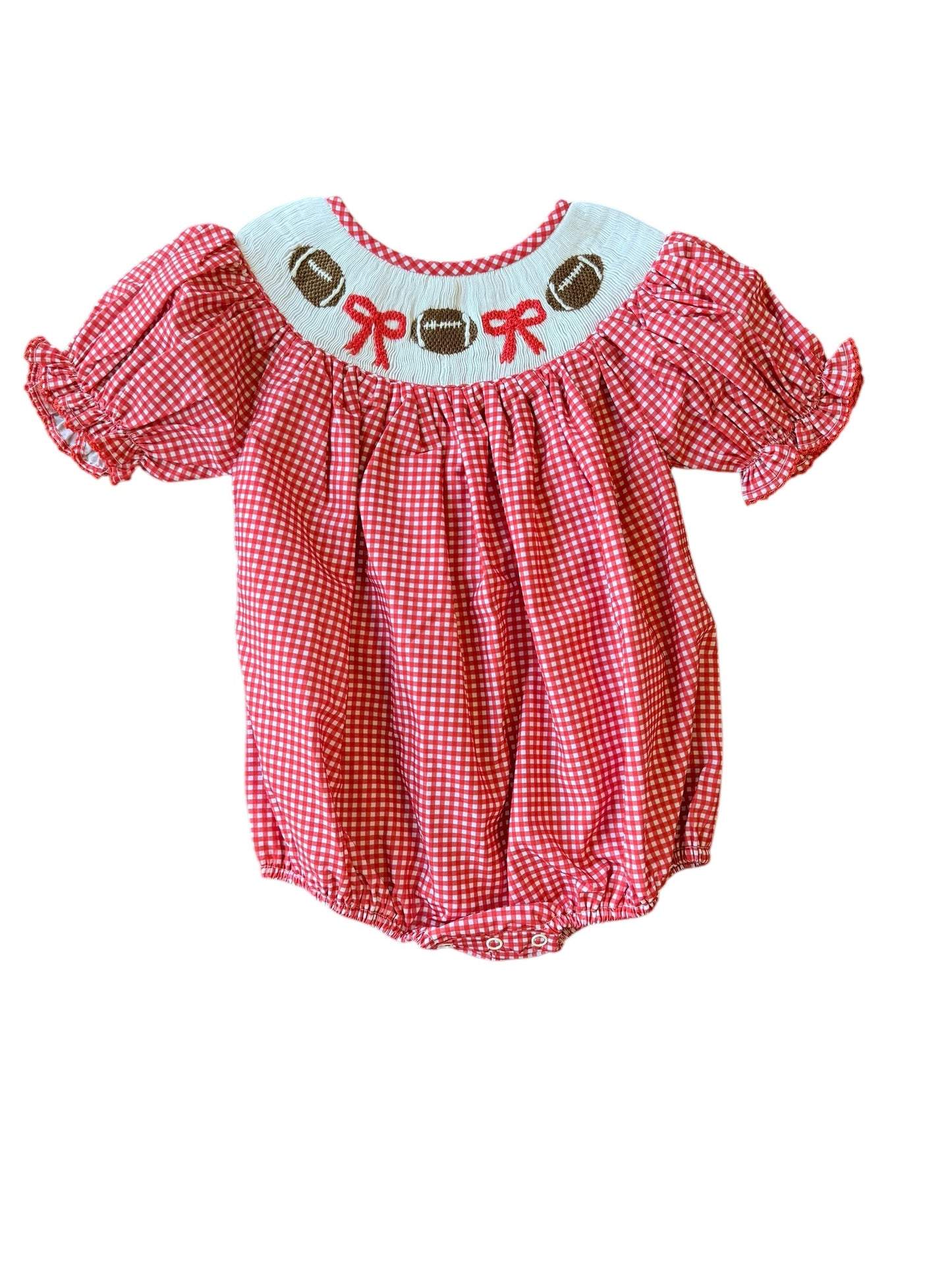 Red Gingham Football - Hallie Bubble