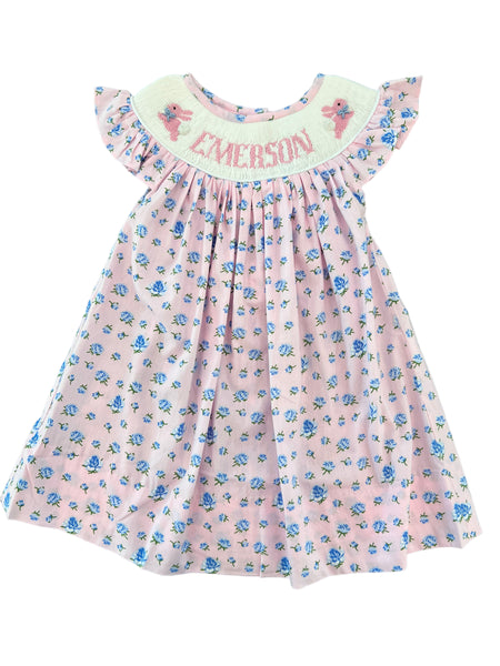 PERSONALIZED BUNNY FLORAL DRESS PRE-ORDER