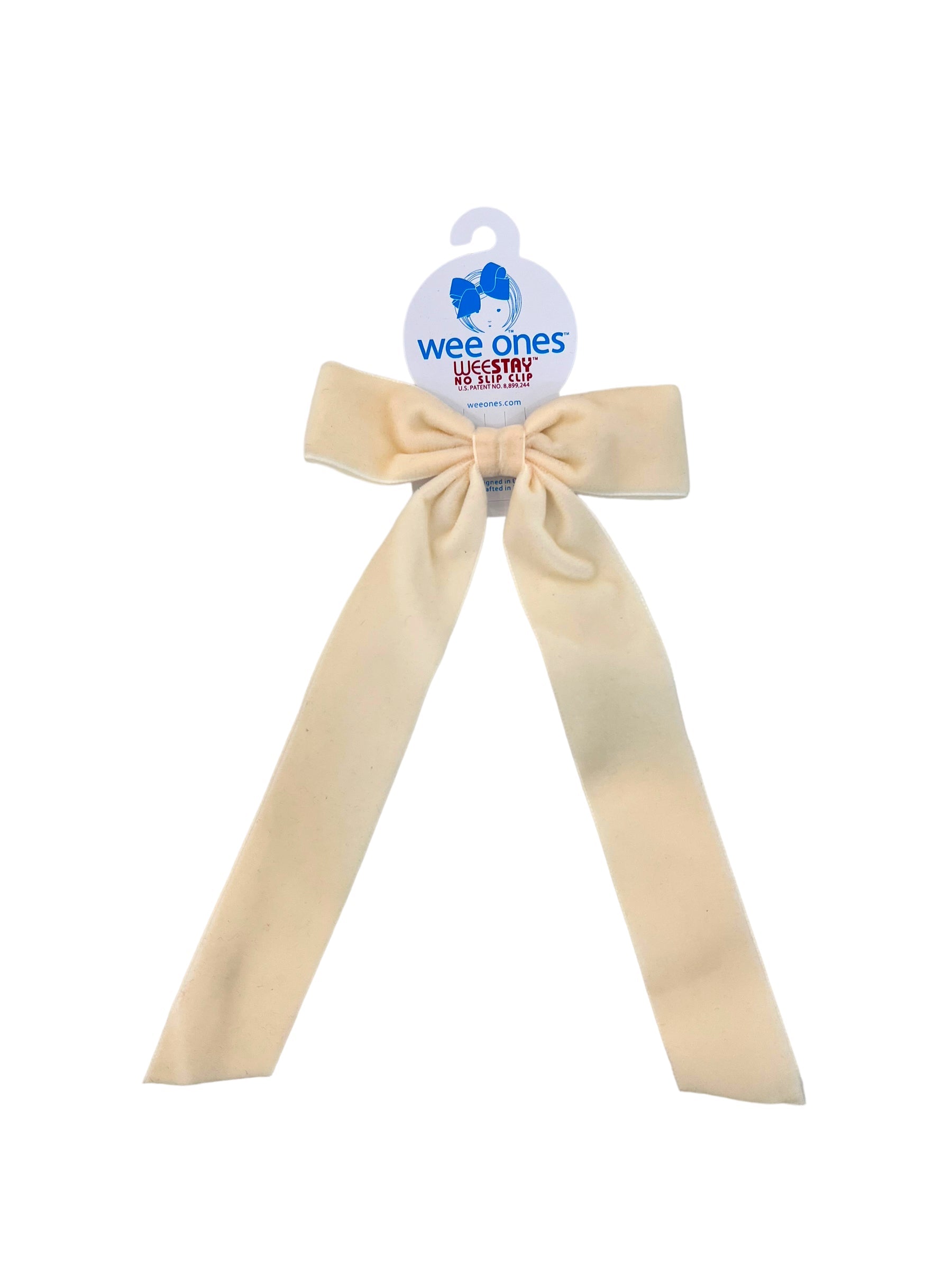 Medium Bow with Tails - Ivory Velvet - George & Co.
