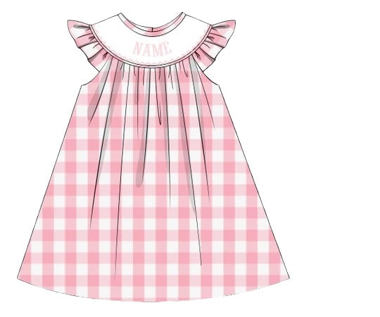 PERSONALIZED PINK CHECK DRESS PRE-ORDER