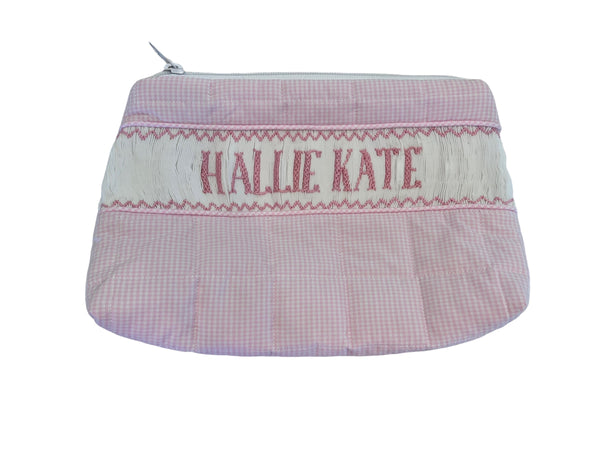 PERSONALIZED PINK GINGHAM  ZIPPER BAG PRE-ORDER