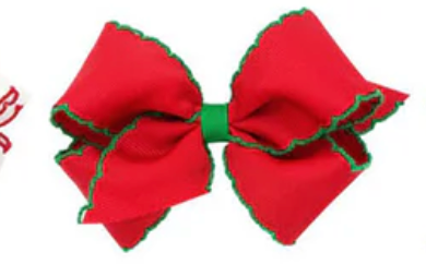 king moonstitch bow - red with green - George & Co.