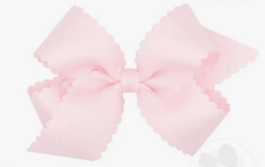 Medium scalloped bow - Pink