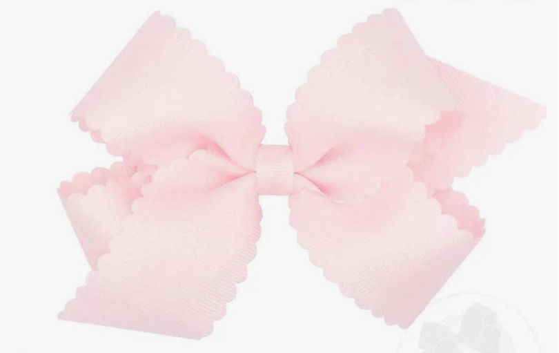 King scalloped edge bow - Pink