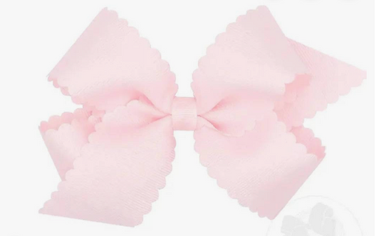 King scalloped edge bow - Pink