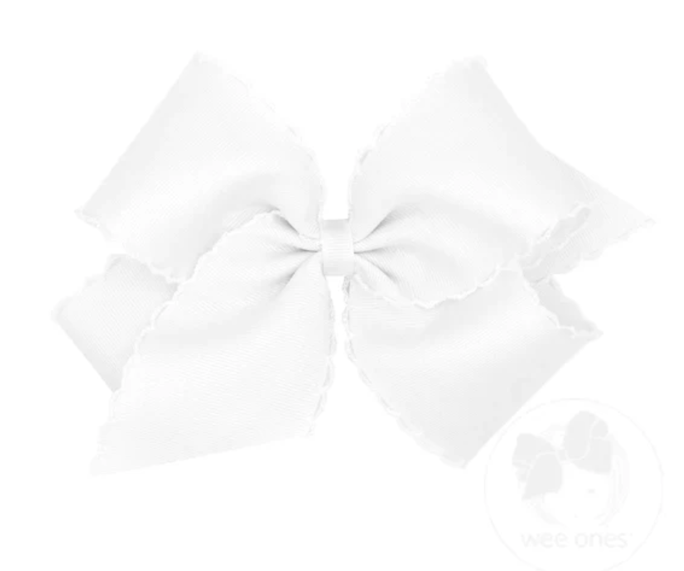 Medium Moonstitch Bow - White/White