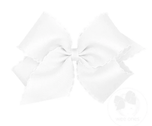 Medium Moonstitch Bow - White/White