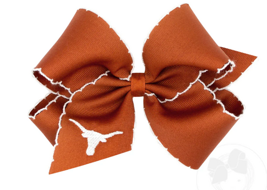 King Grosgrain Bow With Moonstitch Edge - Longhorn