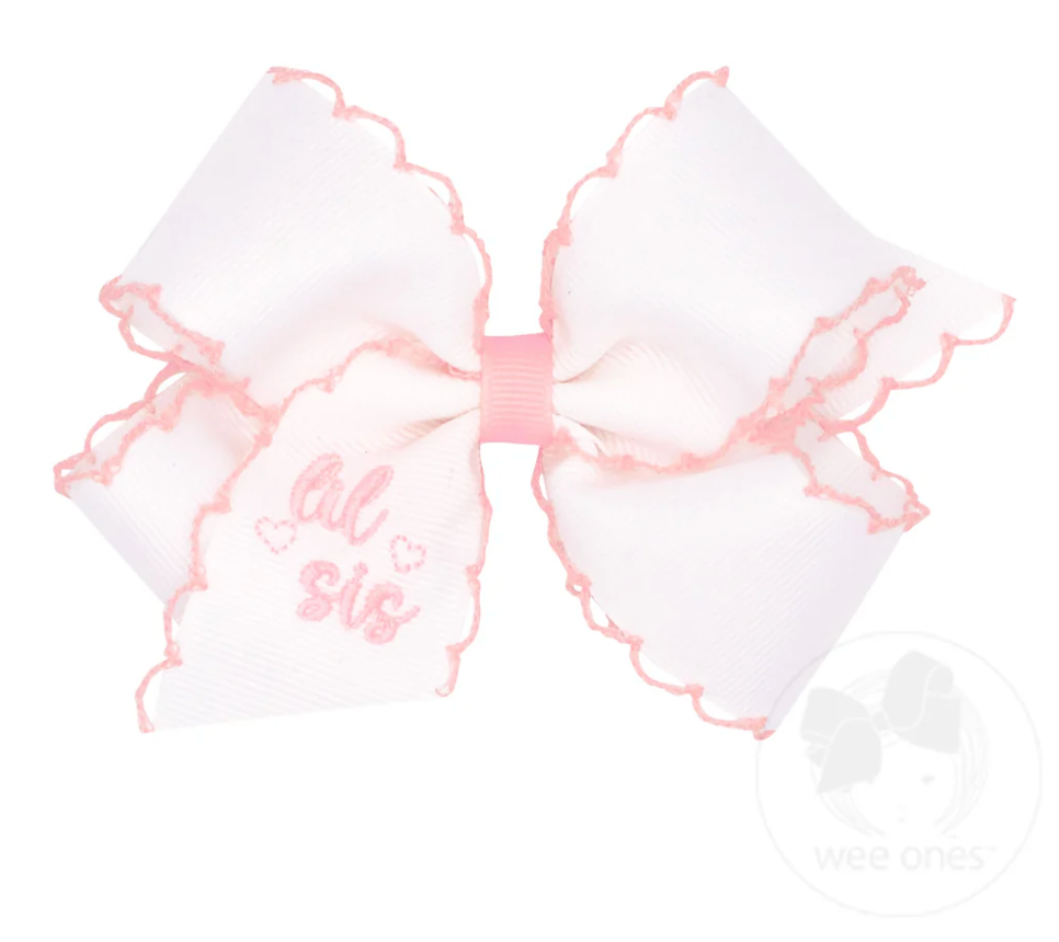Medium moonstitch bow - Lil Sis (pink) - George & Co.
