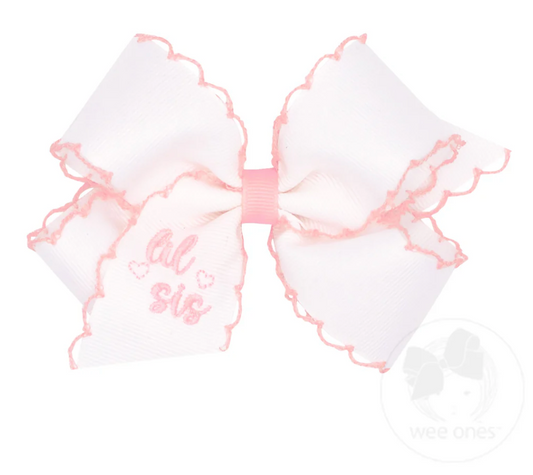 Medium moonstitch bow - Lil Sis (pink) - George & Co.