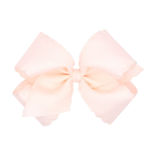 king moonstitch bow - ballet pink with white - Made by McNamara