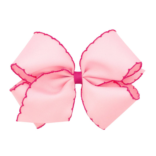 king moonstitch bow - light pink with rose - Made by McNamara
