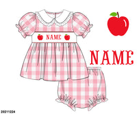 PERSONALIZED PINK APPLE DIAPER SET PRE-ORDER