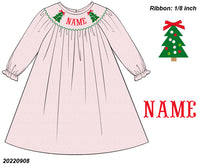 PERSONALIZED PINK SWISS DOT CHRISTMAS TREE DRESS PRE-ORDER