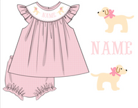 PERSONALIZED PINK DOG DIAPER COVER PRE-ORDER