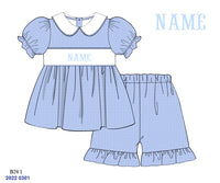 PERSONALIZED COURTNEY RUFFLE SHORT SET PRE-ORDER