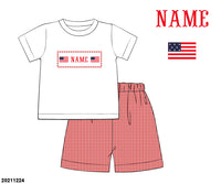 PERSONALIZED AMERICAN FLAG TEE/SHORT SET PRE-ORDER